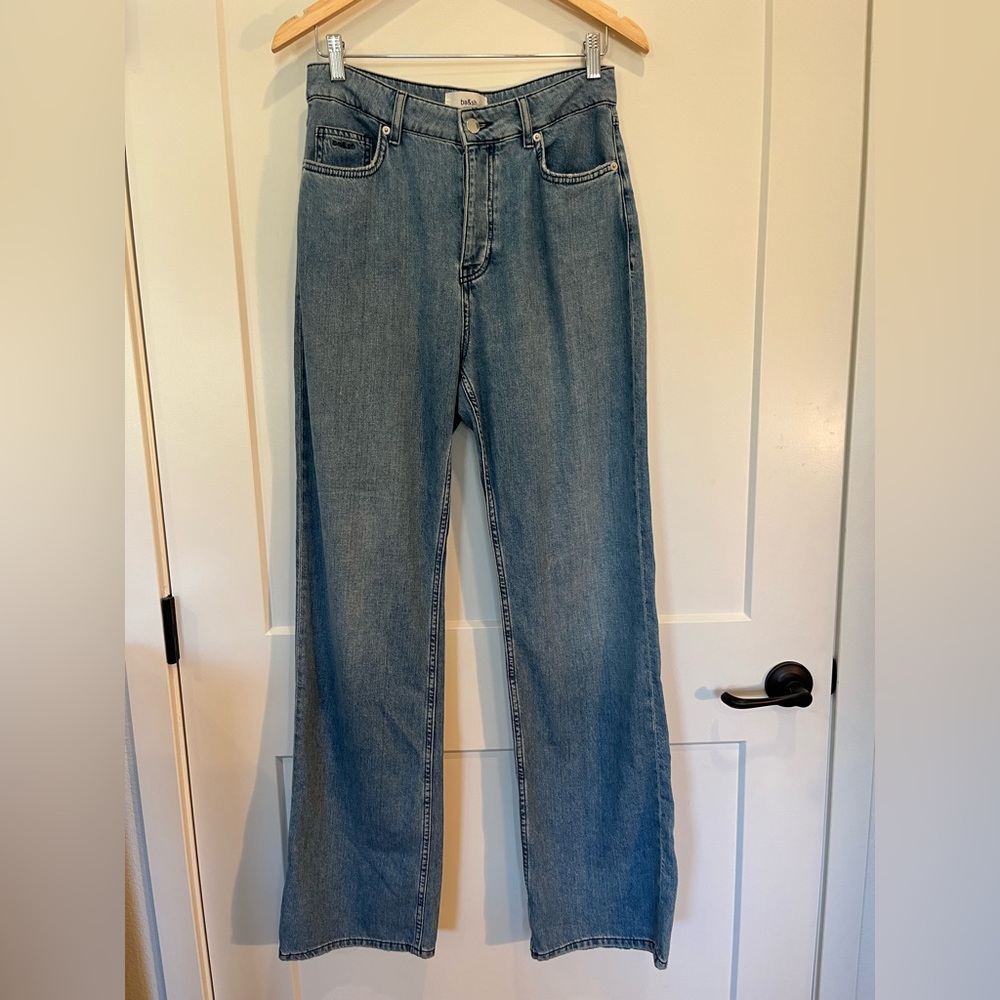 Ba&sh wide leg high rise button fly boho western cowgirl Lady Jeans sz M